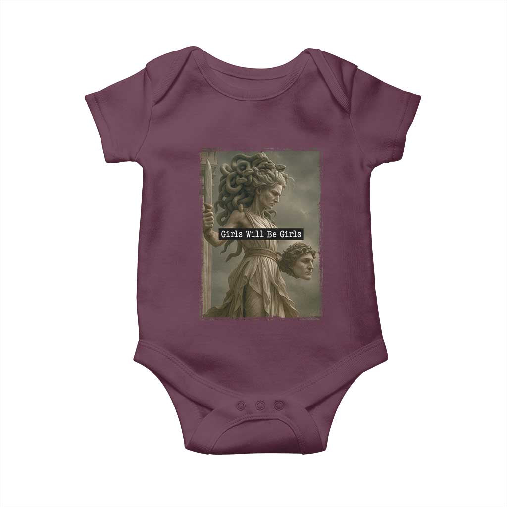 Girls Will Be Girls Medusa Feminist Baby Onesie Women's Right - Wonder Print Shop
