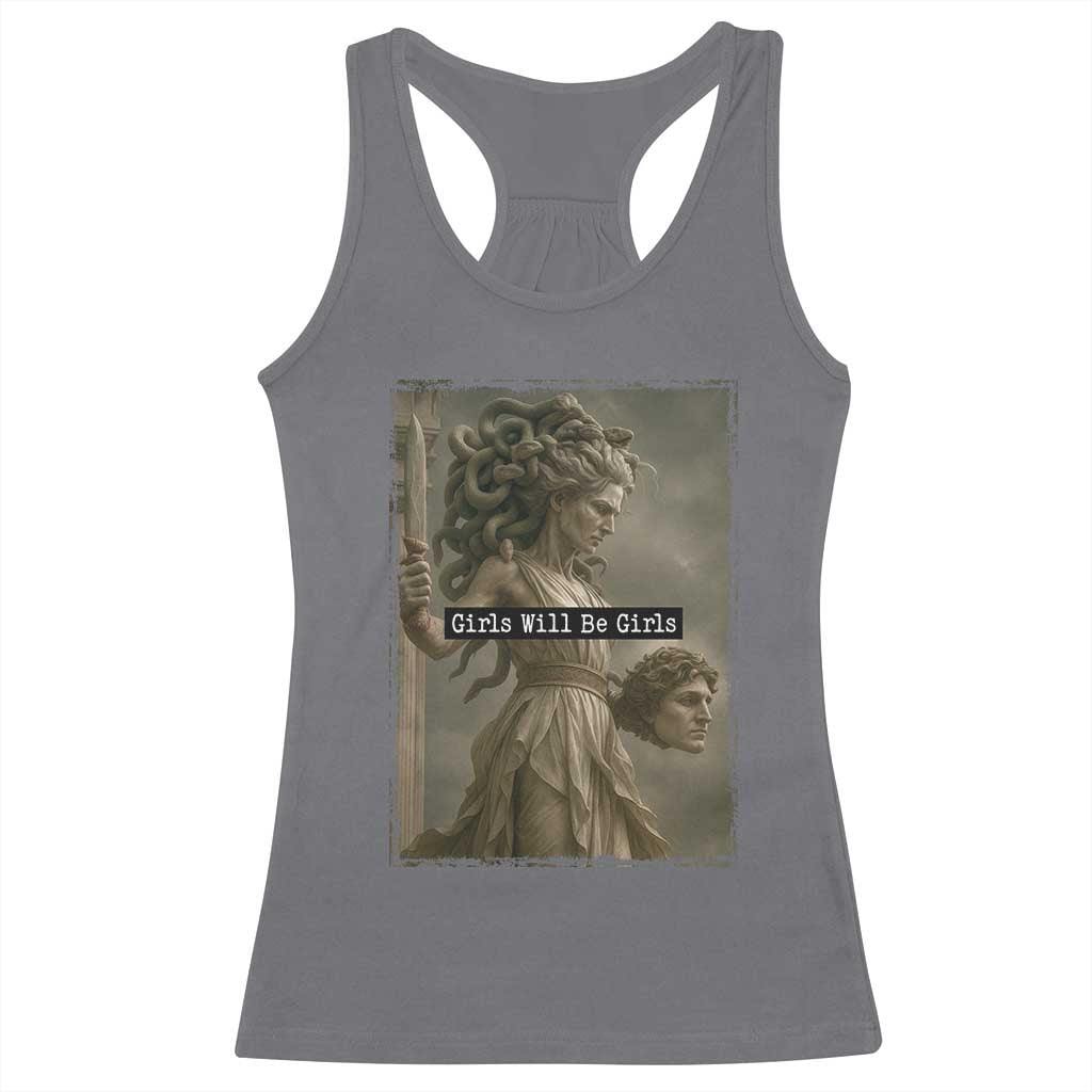 Girls Will Be Girls Medusa Feminist Racerback Tank Top Women's Right - Wonder Print Shop