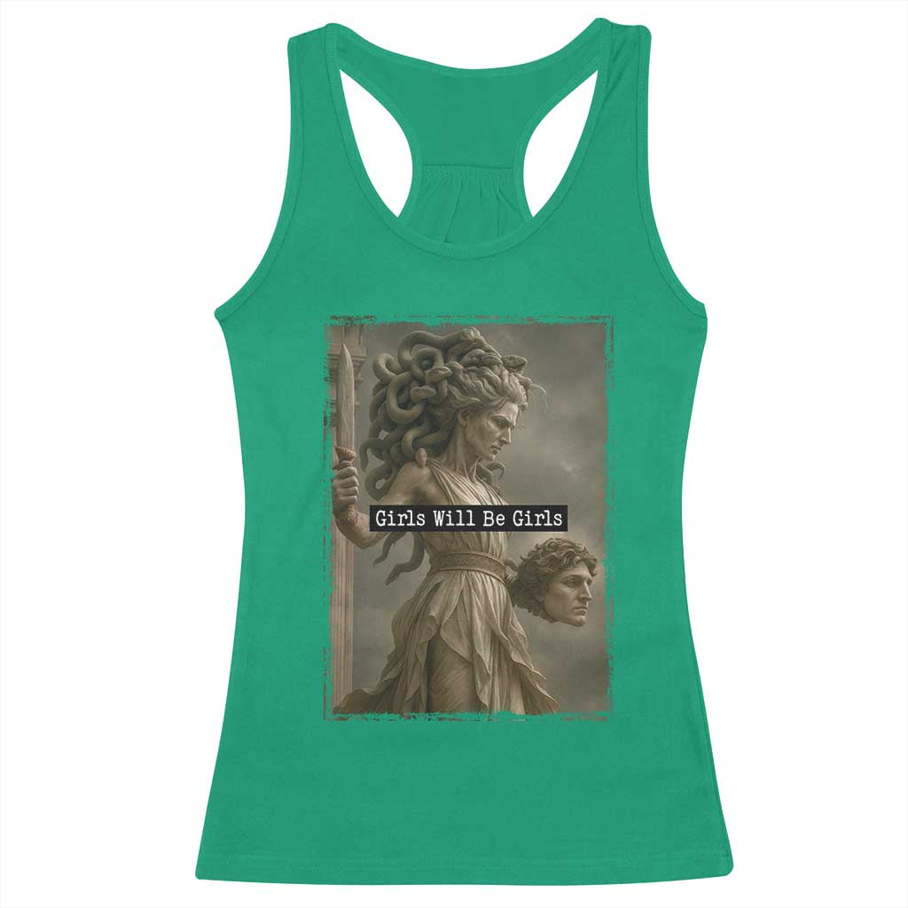 Girls Will Be Girls Medusa Feminist Racerback Tank Top Women's Right - Wonder Print Shop