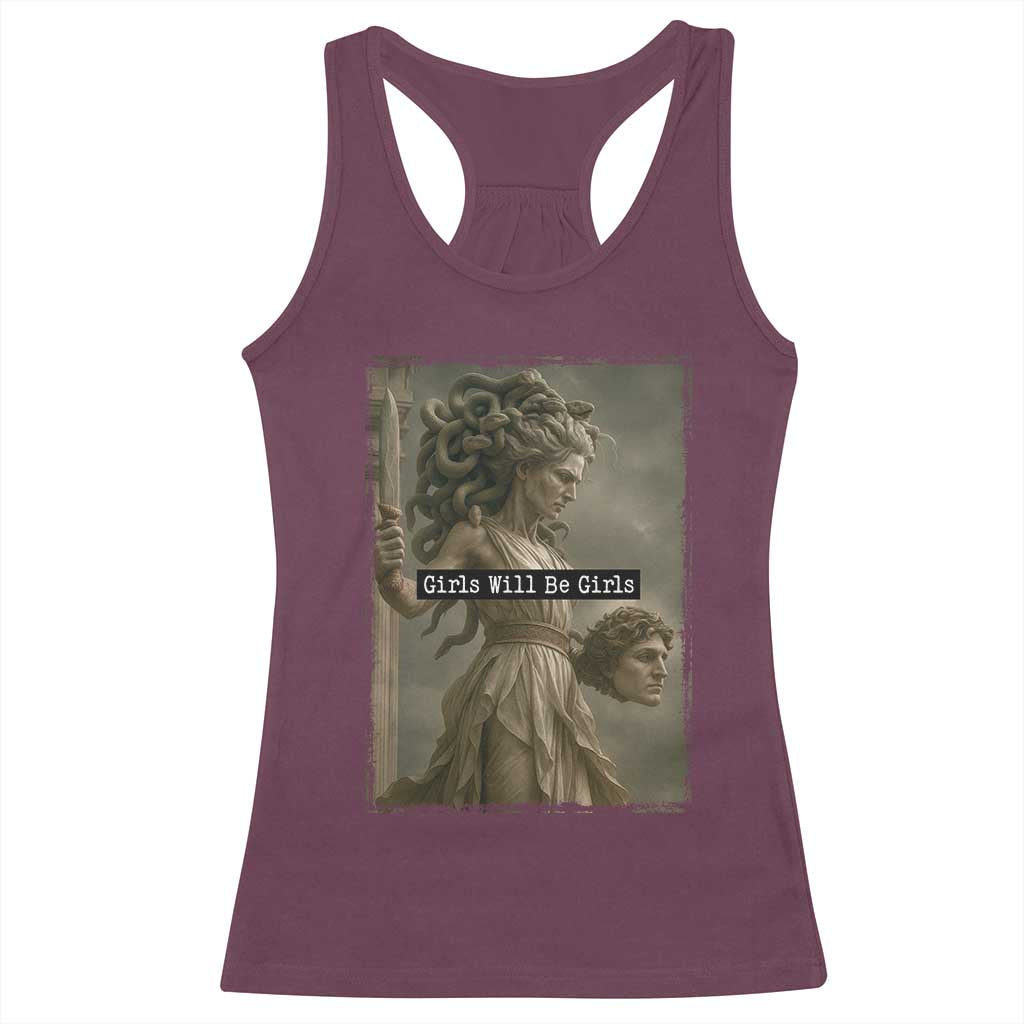 Girls Will Be Girls Medusa Feminist Racerback Tank Top Women's Right - Wonder Print Shop