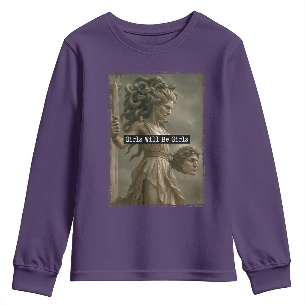 Girls Will Be Girls Medusa Feminist Youth Sweatshirt Women's Right - Wonder Print Shop