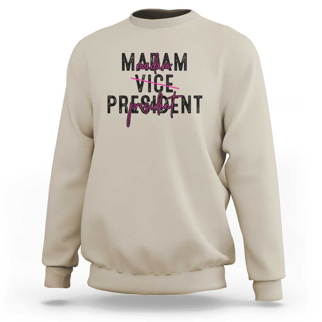 Funny Harris For President Sweatshirt Madam Vice President 2024 - Wonder Print Shop