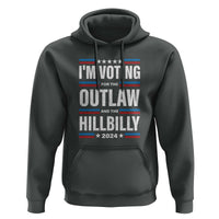 I'm Voting For the Outlaw and the Hillbilly 2024 Hoodie Retro Star US Flag - Wonder Print Shop