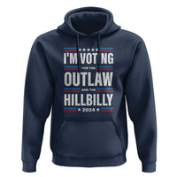 I'm Voting For the Outlaw and the Hillbilly 2024 Hoodie Retro Star US Flag - Wonder Print Shop