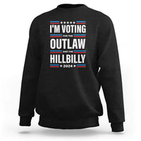 I'm Voting For the Outlaw and the Hillbilly 2024 Sweatshirt Retro Star US Flag - Wonder Print Shop