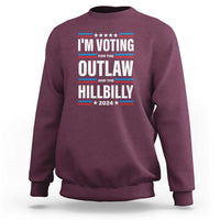 I'm Voting For the Outlaw and the Hillbilly 2024 Sweatshirt Retro Star US Flag - Wonder Print Shop
