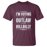 I'm Voting For the Outlaw and the Hillbilly 2024 T Shirt Retro Star US Flag - Wonder Print Shop