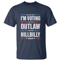 I'm Voting For the Outlaw and the Hillbilly 2024 T Shirt Retro Star US Flag - Wonder Print Shop