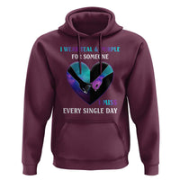 Suicide Prevention Awareness Hoodie I Wear Teal And Purple For Someone I Miss Every Single Day Heart - Wonder Print Shop