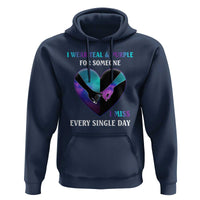 Suicide Prevention Awareness Hoodie I Wear Teal And Purple For Someone I Miss Every Single Day Heart - Wonder Print Shop
