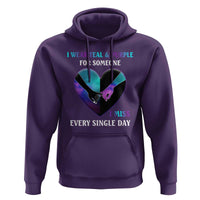 Suicide Prevention Awareness Hoodie I Wear Teal And Purple For Someone I Miss Every Single Day Heart - Wonder Print Shop