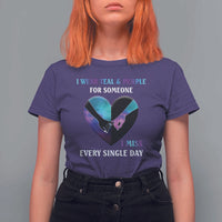 Suicide Prevention Awareness T Shirt For Women I Wear Teal And Purple For Someone I Miss Every Single Day Heart - Wonder Print Shop
