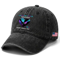 Suicide Prevention Awareness Washed Cotton Baseball Cap I Wear Teal And Purple For Someone I Miss Every Single Day Heart