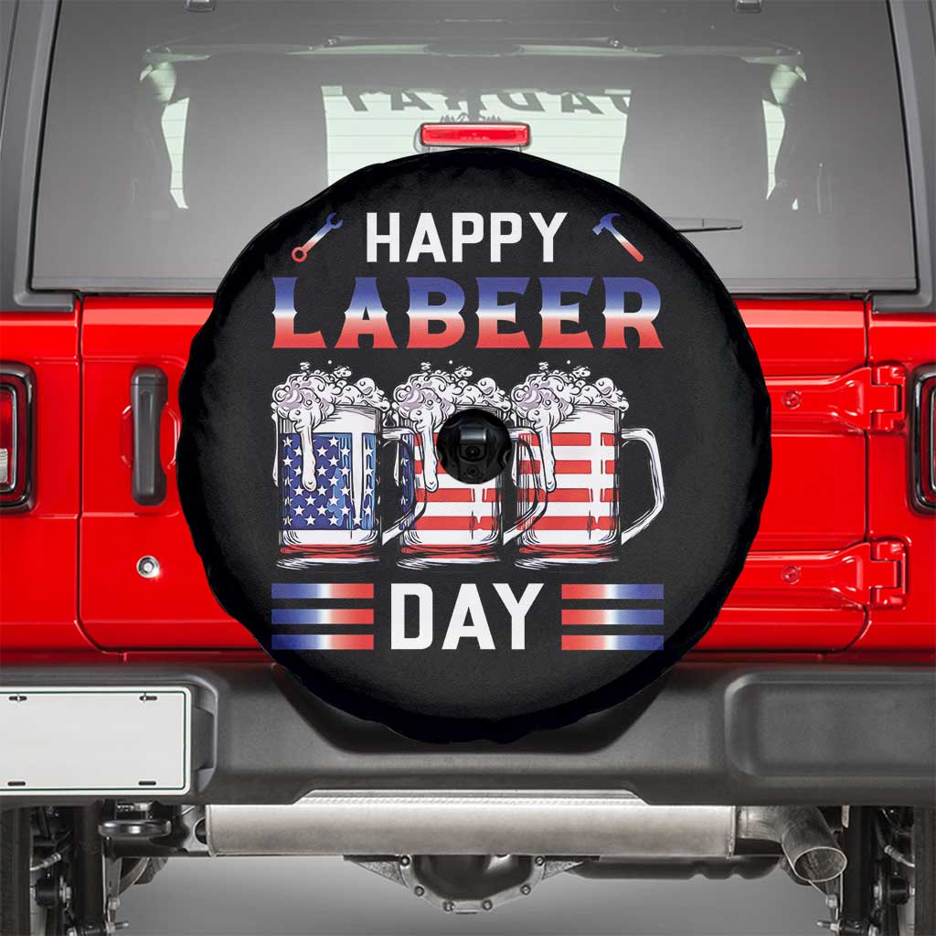 Funny Labor Day Drinking Spare Tire Cover Labeer Day American Flag Beer Mug - Wonder Print Shop
