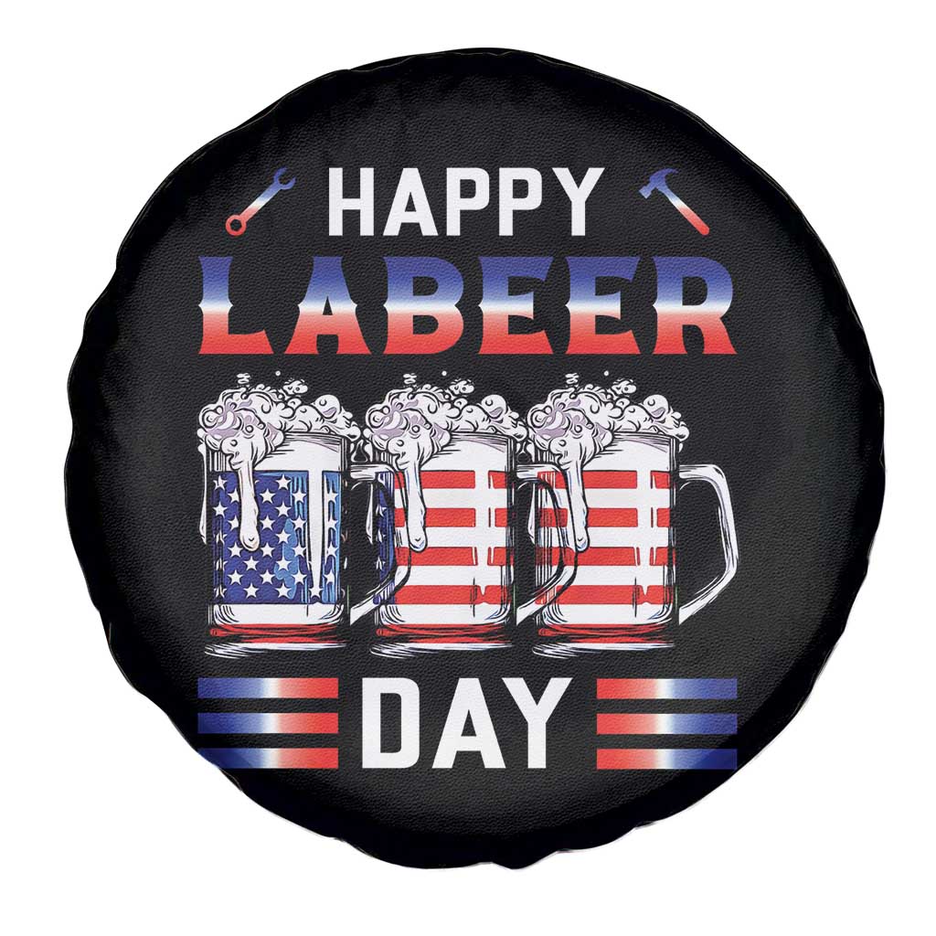 Funny Labor Day Drinking Spare Tire Cover Labeer Day American Flag Beer Mug - Wonder Print Shop