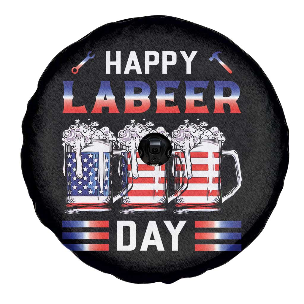 Funny Labor Day Drinking Spare Tire Cover Labeer Day American Flag Beer Mug - Wonder Print Shop