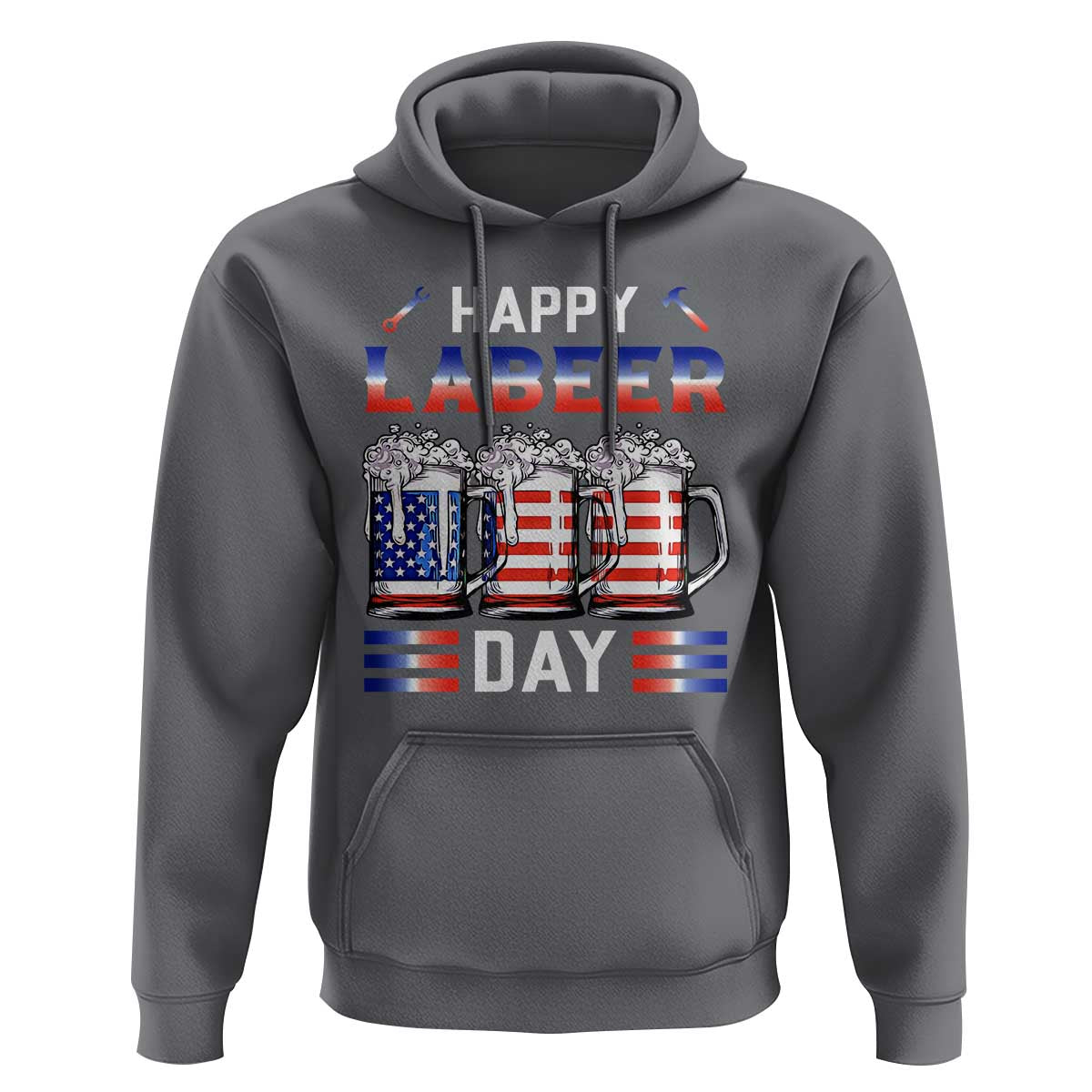 Funny Labor Day Drinking Hoodie Labeer Day American Flag Beer Mug - Wonder Print Shop