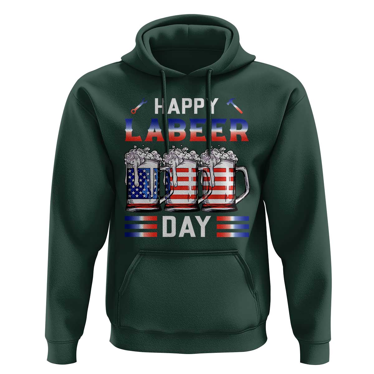 Funny Labor Day Drinking Hoodie Labeer Day American Flag Beer Mug - Wonder Print Shop