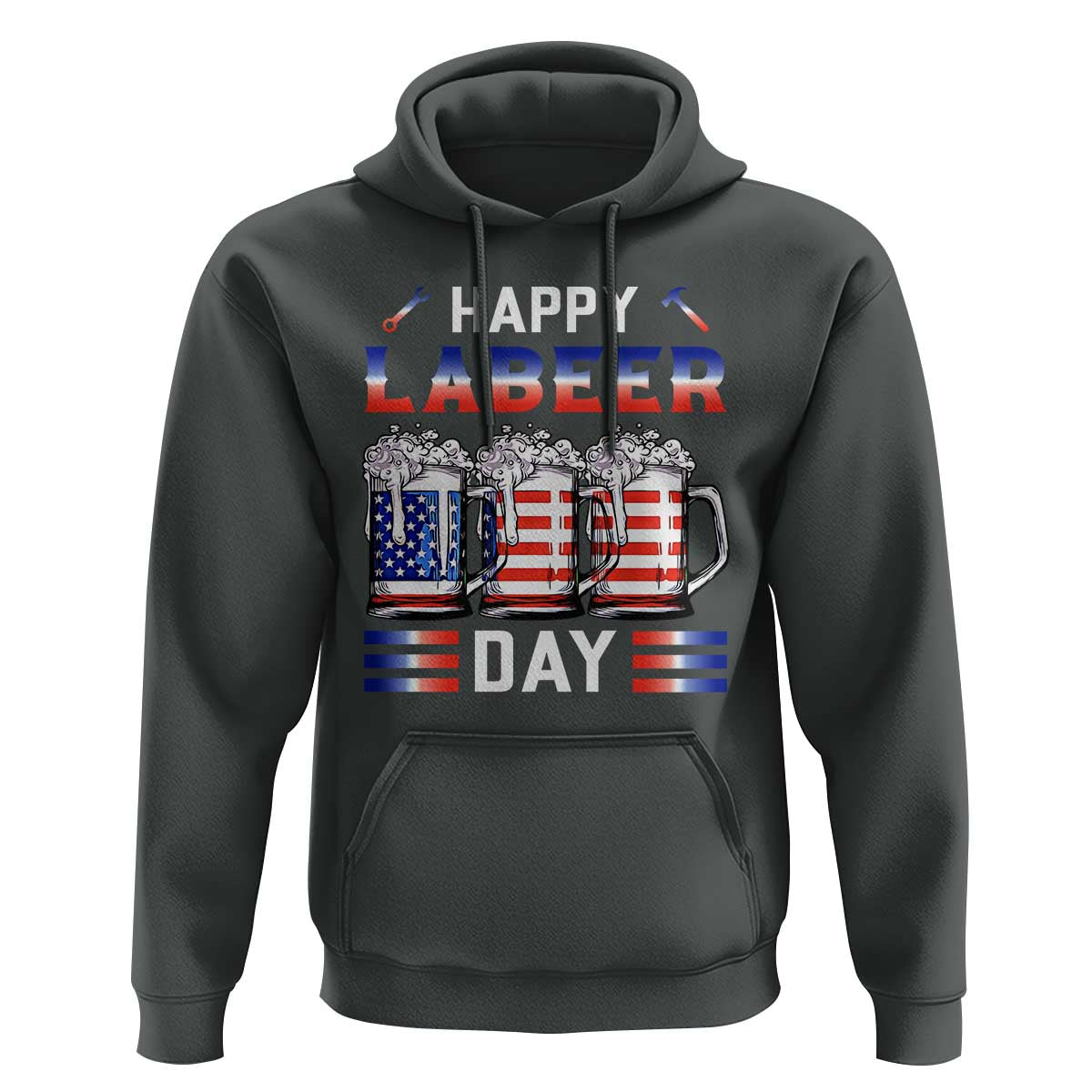 Funny Labor Day Drinking Hoodie Labeer Day American Flag Beer Mug - Wonder Print Shop
