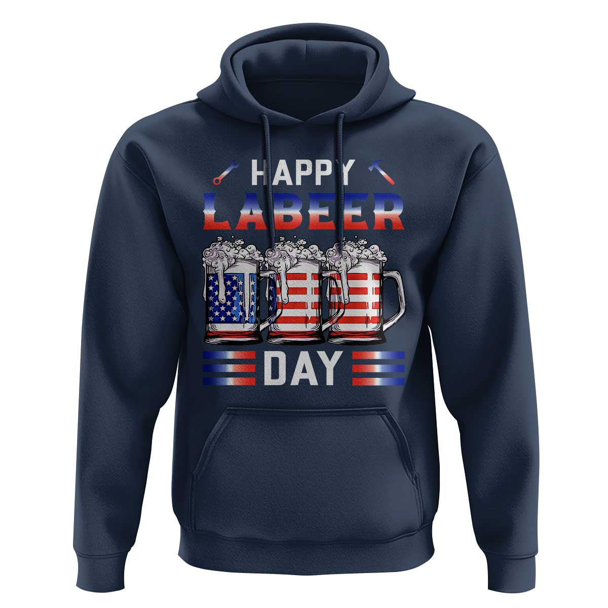 Funny Labor Day Drinking Hoodie Labeer Day American Flag Beer Mug - Wonder Print Shop