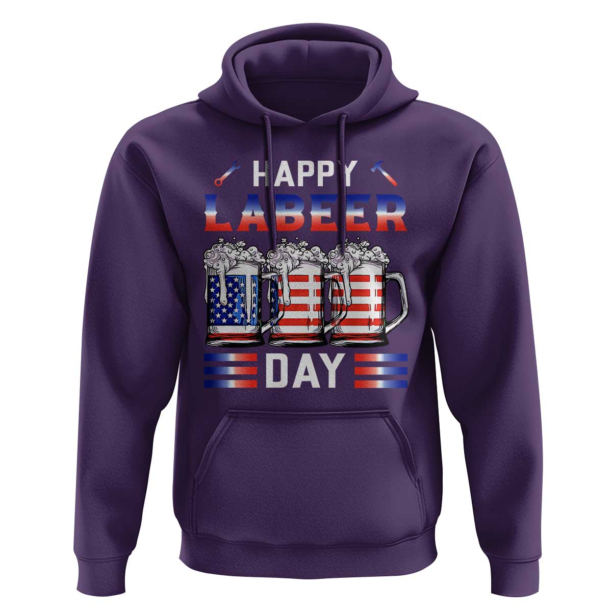 Funny Labor Day Drinking Hoodie Labeer Day American Flag Beer Mug - Wonder Print Shop