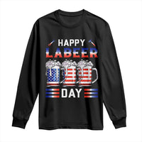 Funny Labor Day Drinking Long Sleeve Shirt Labeer Day American Flag Beer Mug - Wonder Print Shop
