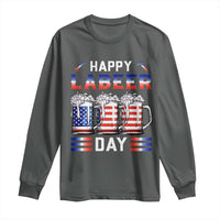 Funny Labor Day Drinking Long Sleeve Shirt Labeer Day American Flag Beer Mug - Wonder Print Shop