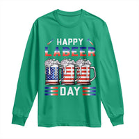 Funny Labor Day Drinking Long Sleeve Shirt Labeer Day American Flag Beer Mug - Wonder Print Shop