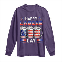 Funny Labor Day Drinking Long Sleeve Shirt Labeer Day American Flag Beer Mug - Wonder Print Shop