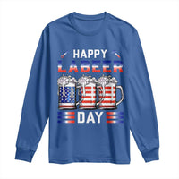 Funny Labor Day Drinking Long Sleeve Shirt Labeer Day American Flag Beer Mug - Wonder Print Shop