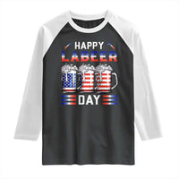 Funny Labor Day Drinking Raglan Shirt Labeer Day American Flag Beer Mug - Wonder Print Shop