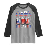 Funny Labor Day Drinking Raglan Shirt Labeer Day American Flag Beer Mug - Wonder Print Shop