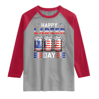 Funny Labor Day Drinking Raglan Shirt Labeer Day American Flag Beer Mug - Wonder Print Shop