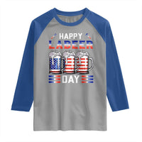 Funny Labor Day Drinking Raglan Shirt Labeer Day American Flag Beer Mug - Wonder Print Shop