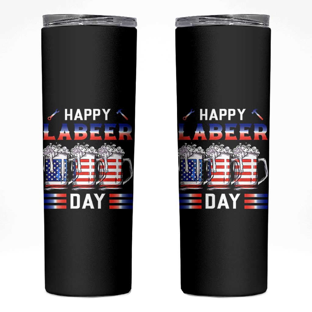 Funny Labor Day Drinking Skinny Tumbler Labeer Day American Flag Beer Mug - Wonder Print Shop