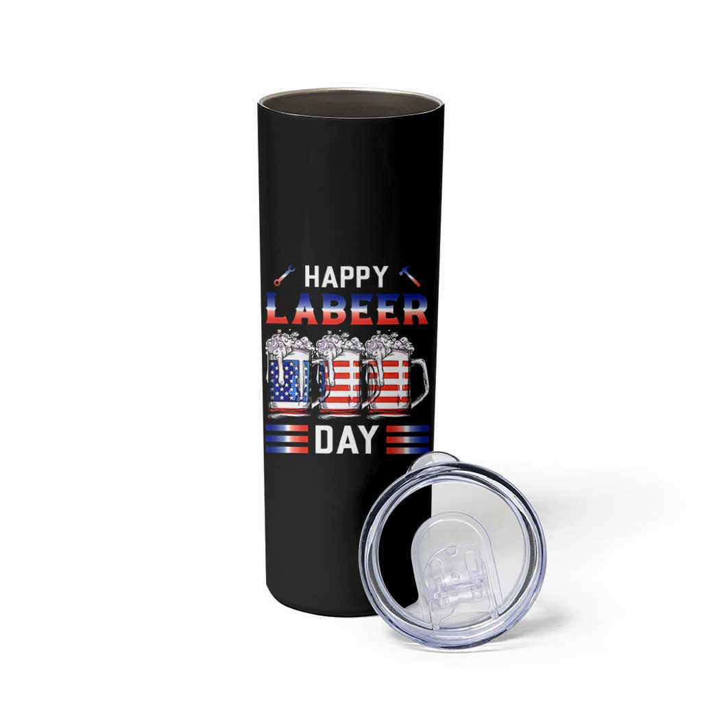 Funny Labor Day Drinking Skinny Tumbler Labeer Day American Flag Beer Mug - Wonder Print Shop