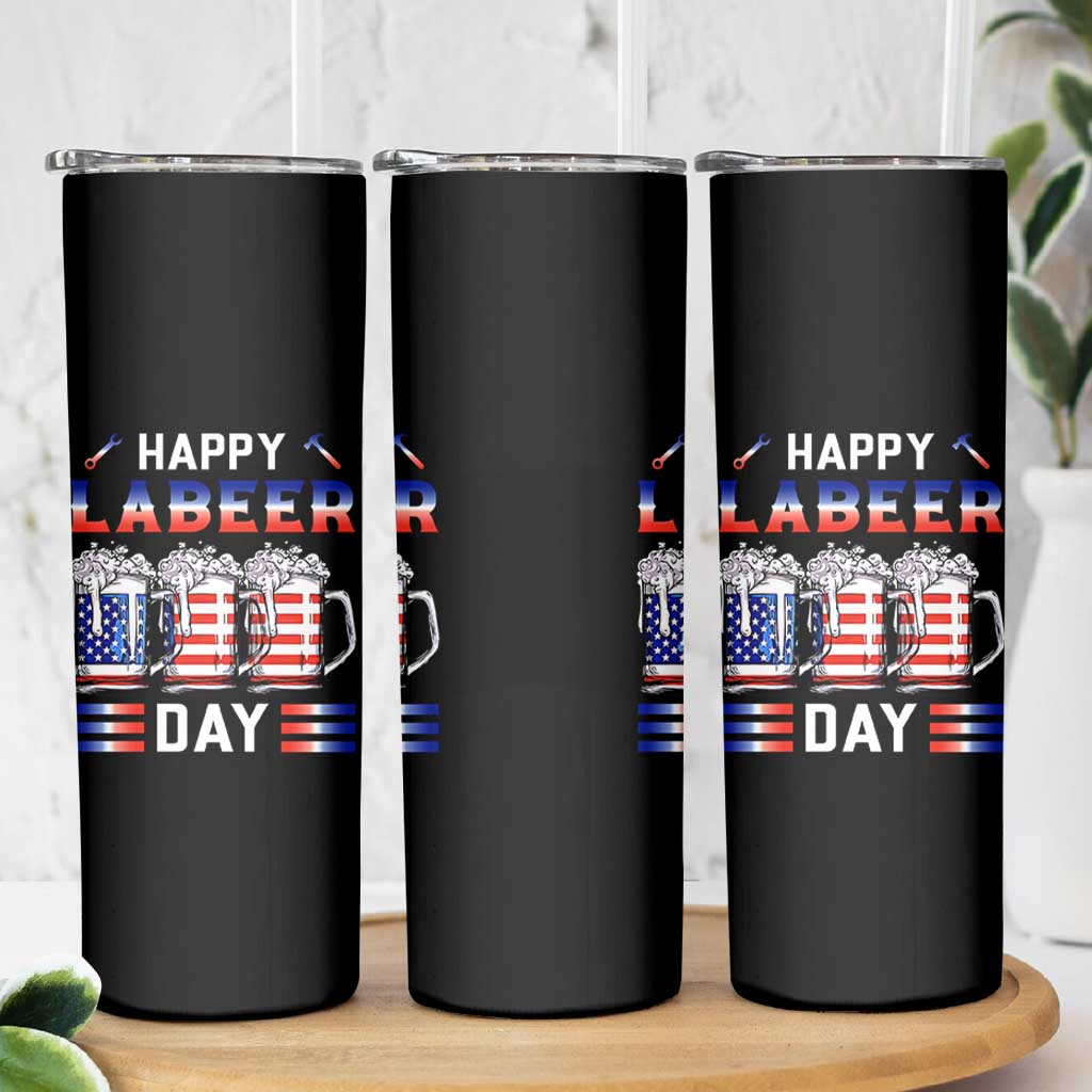 Funny Labor Day Drinking Skinny Tumbler Labeer Day American Flag Beer Mug - Wonder Print Shop