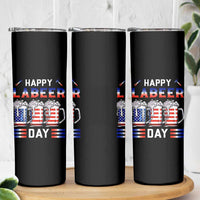Funny Labor Day Drinking Skinny Tumbler Labeer Day American Flag Beer Mug - Wonder Print Shop