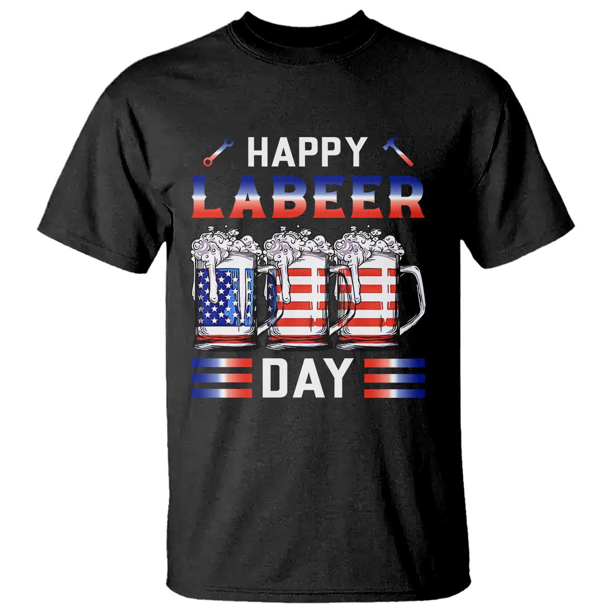 Funny Labor Day Drinking T Shirt Labeer Day American Flag Beer Mug - Wonder Print Shop