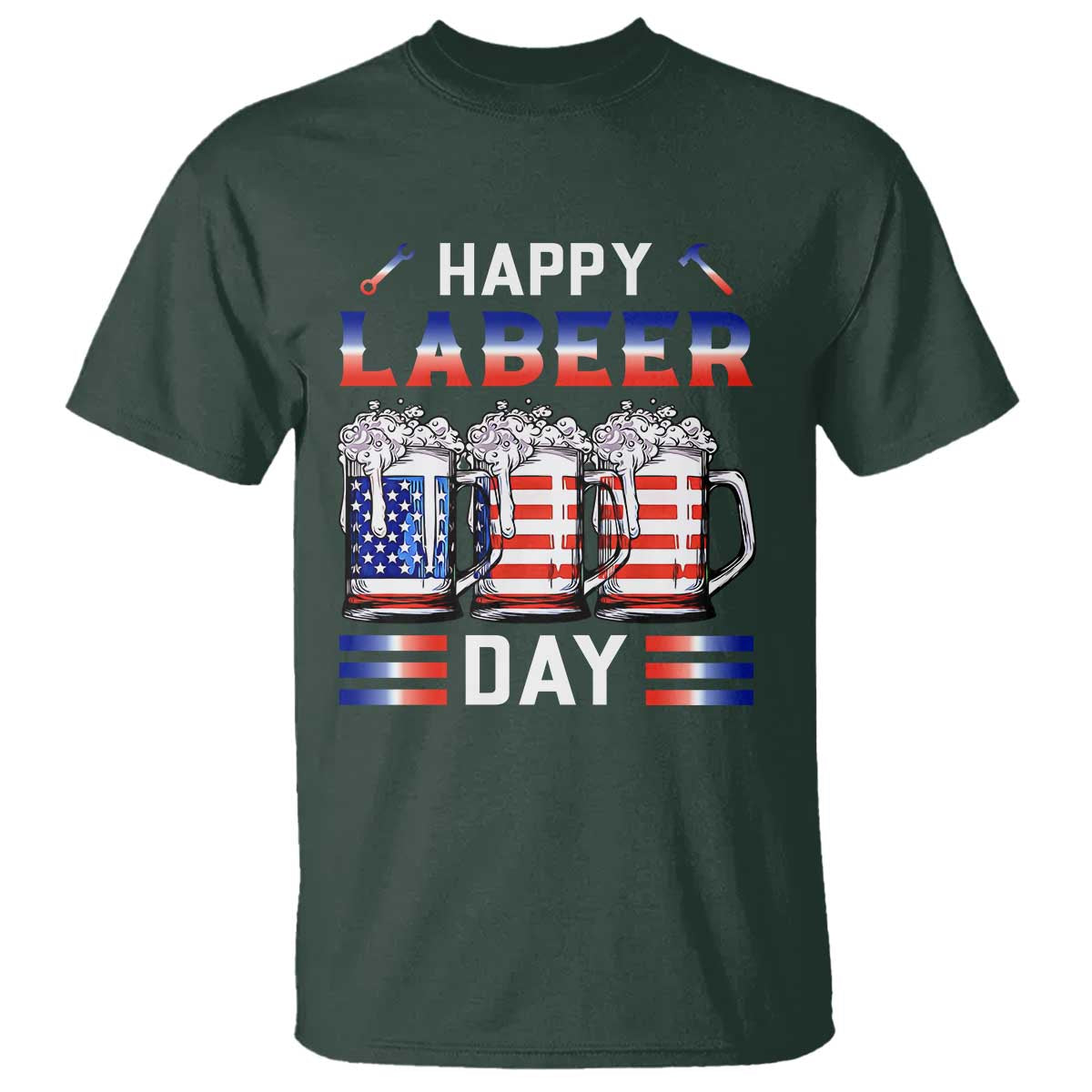 Funny Labor Day Drinking T Shirt Labeer Day American Flag Beer Mug - Wonder Print Shop