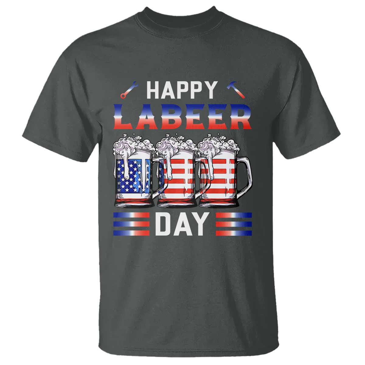 Funny Labor Day Drinking T Shirt Labeer Day American Flag Beer Mug - Wonder Print Shop