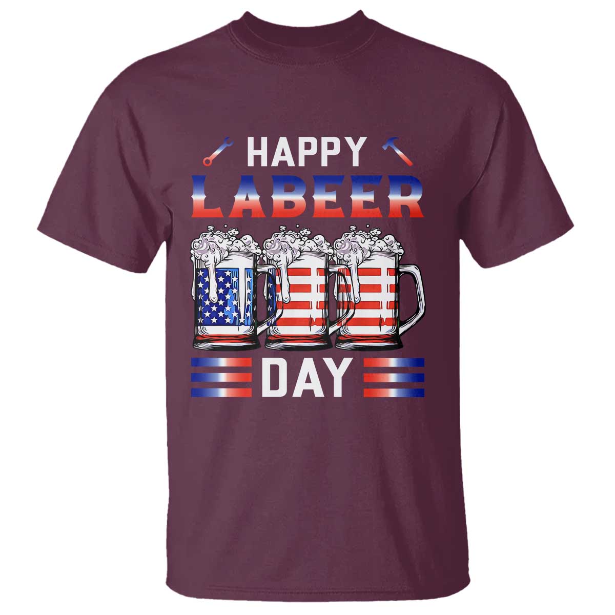 Funny Labor Day Drinking T Shirt Labeer Day American Flag Beer Mug - Wonder Print Shop