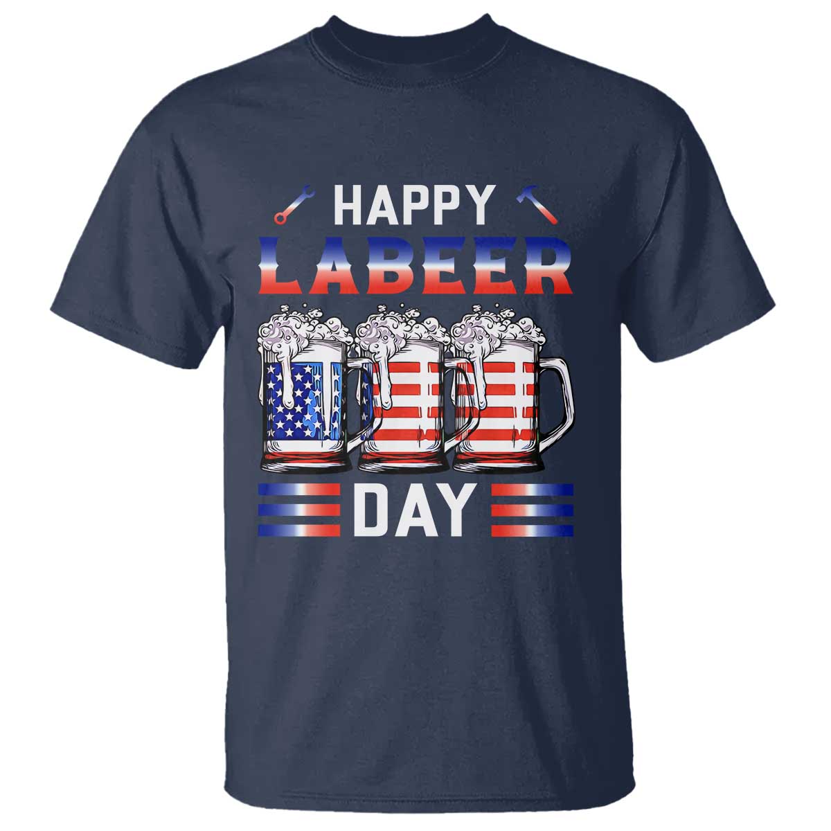 Funny Labor Day Drinking T Shirt Labeer Day American Flag Beer Mug - Wonder Print Shop