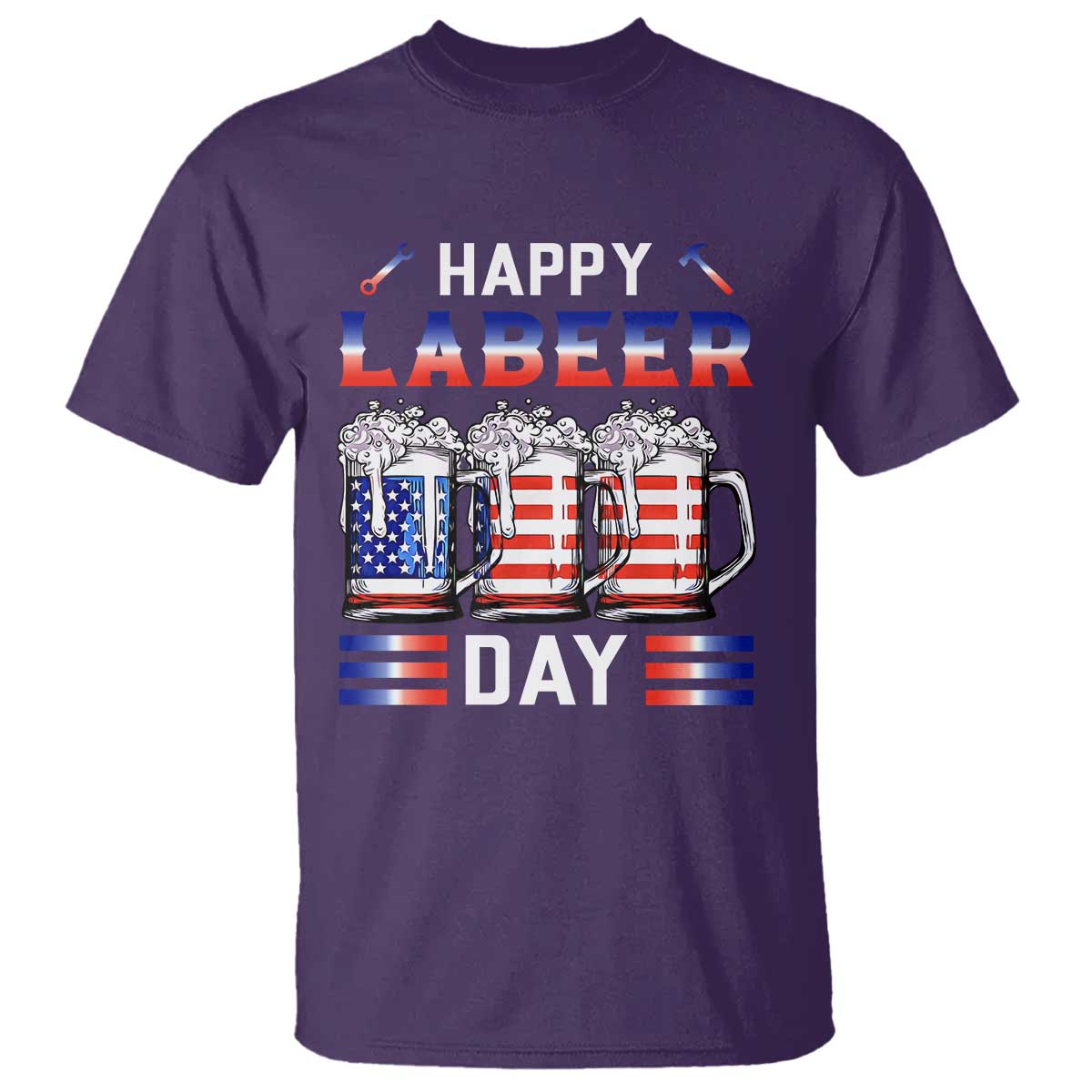 Funny Labor Day Drinking T Shirt Labeer Day American Flag Beer Mug - Wonder Print Shop