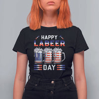 Funny Labor Day Drinking T Shirt For Women Labeer Day American Flag Beer Mug - Wonder Print Shop
