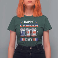 Funny Labor Day Drinking T Shirt For Women Labeer Day American Flag Beer Mug - Wonder Print Shop
