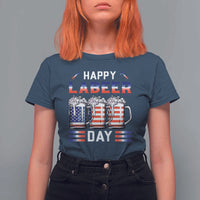 Funny Labor Day Drinking T Shirt For Women Labeer Day American Flag Beer Mug - Wonder Print Shop