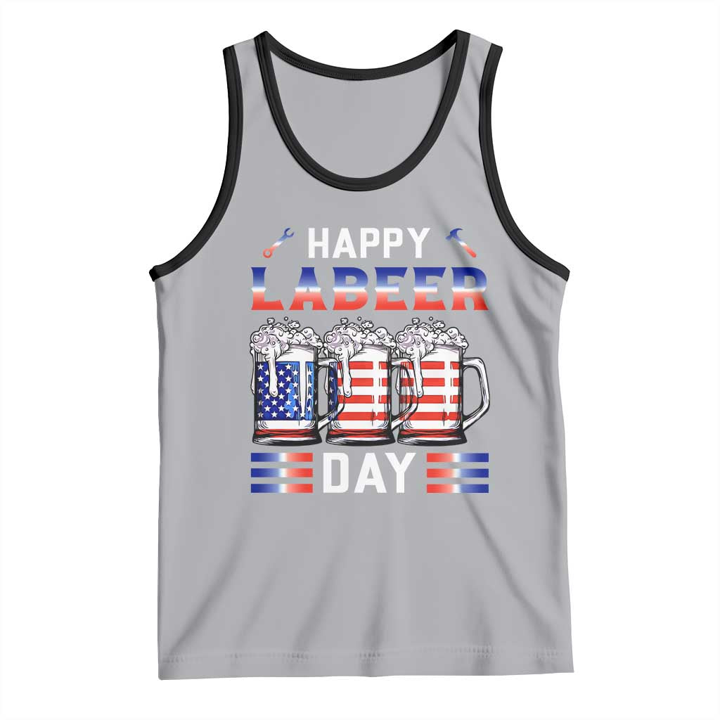 Funny Labor Day Drinking Tank Top Labeer Day American Flag Beer Mug - Wonder Print Shop