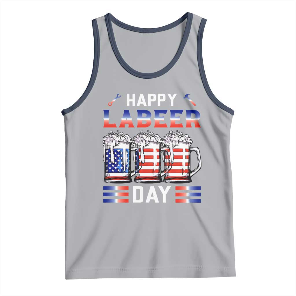 Funny Labor Day Drinking Tank Top Labeer Day American Flag Beer Mug - Wonder Print Shop