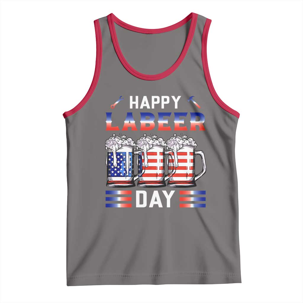 Funny Labor Day Drinking Tank Top Labeer Day American Flag Beer Mug - Wonder Print Shop